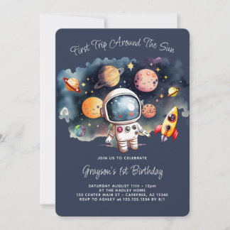 Outer Space Planets Birthday Invitation
