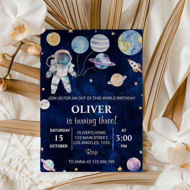Outer Space Planets Boy Birthday Invitation (Creator Uploaded)