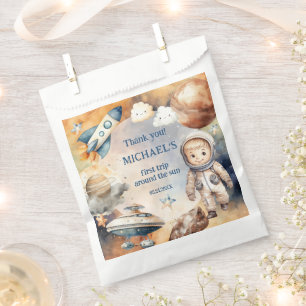 Outer Space Planets Boy First Birthday Favor Bag