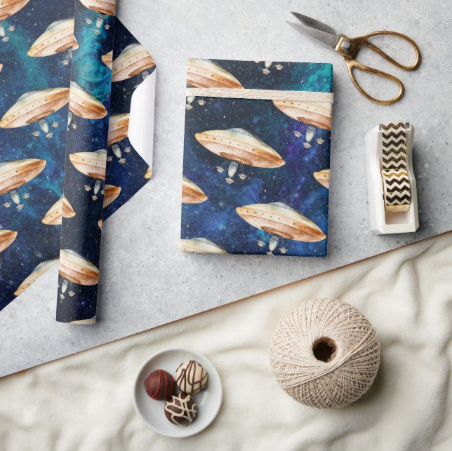 Outer Space Planets Boy First Birthday Wrapping Wrapping Paper (Crafts)