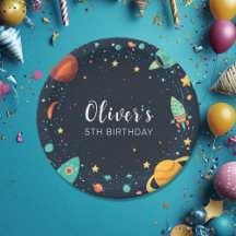 Outer Space Planets Galaxy Birthday 
