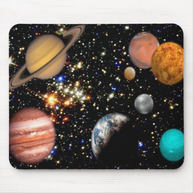 Outer space planets galaxy mouse pad (Front)