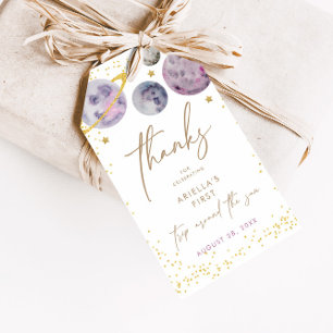Outer Space Planets - Girls 1st Birthday Favour Gift Tags