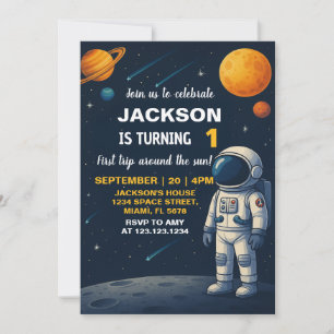 Outer Space Planets Party Invite