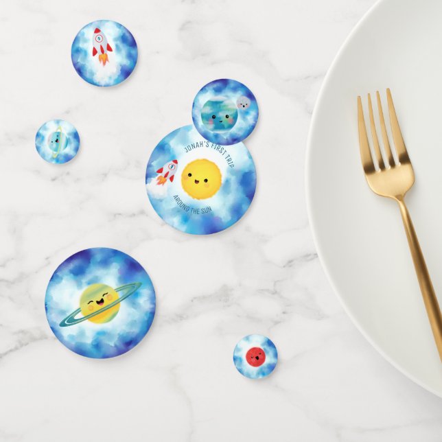 Outer Space Planets Rocket Ship Birthday  Confetti (Group)