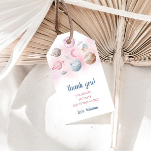 Outer Space Planets Rocket Ship Thank you Gift Tags