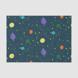 Outer Space Planets & Stars in Unknown Galaxy Tissue Paper