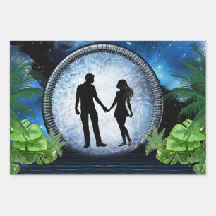 Outer Space Portal  Wrapping Paper Sheet