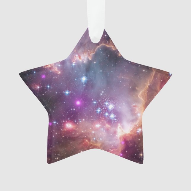Outer Space Purple Nebulae Cool Astronomy Holiday Ornament (Front)