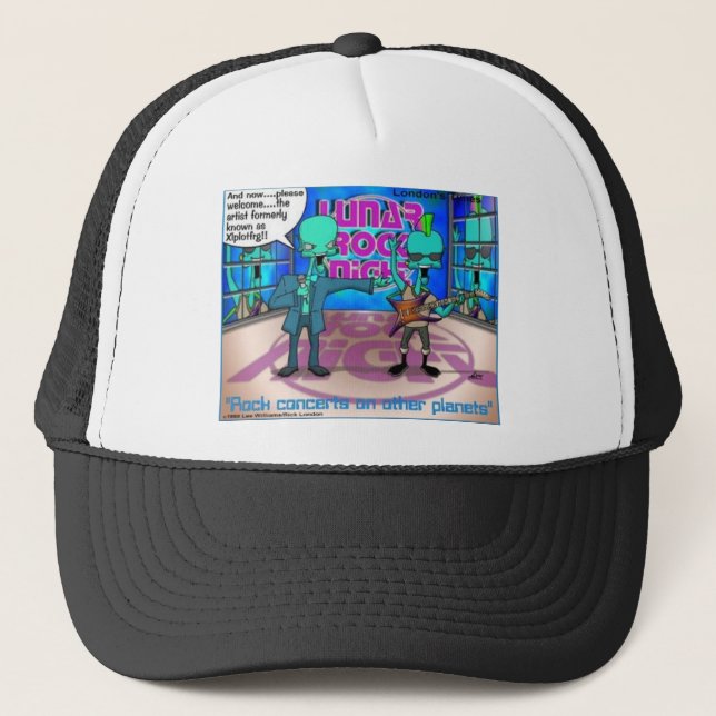 Outer Space Rock Bands Funny Gifts & Tees Trucker Hat (Front)