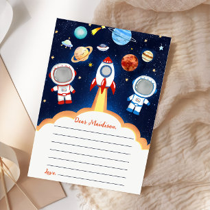 Outer Space Rocket Capsule Note Message Card