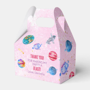 Outer Space Rocket Planets blue boy Birthday Favou Favour Box
