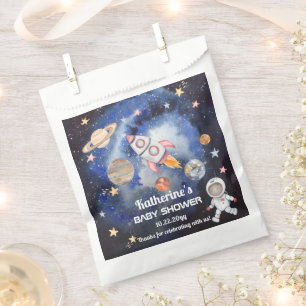 Outer Space Rocket Planets Boy Baby Shower Favour Bag