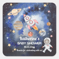 Outer Space Rocket Planets Boy Baby Shower