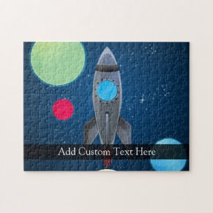Outer Space Rocket Ship Jigsaw Puzzle