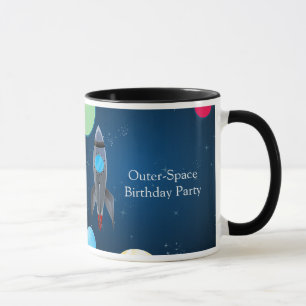 Outer Space Rocket Ship Mug