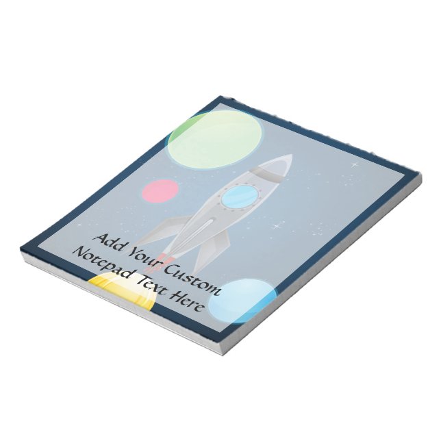 Outer Space Rocket Ship Notepad (Rotated)
