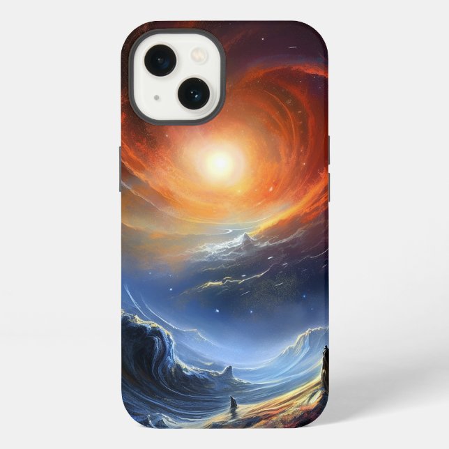 Outer Space Sci Fi Landscape Art iPhone Case (Back)
