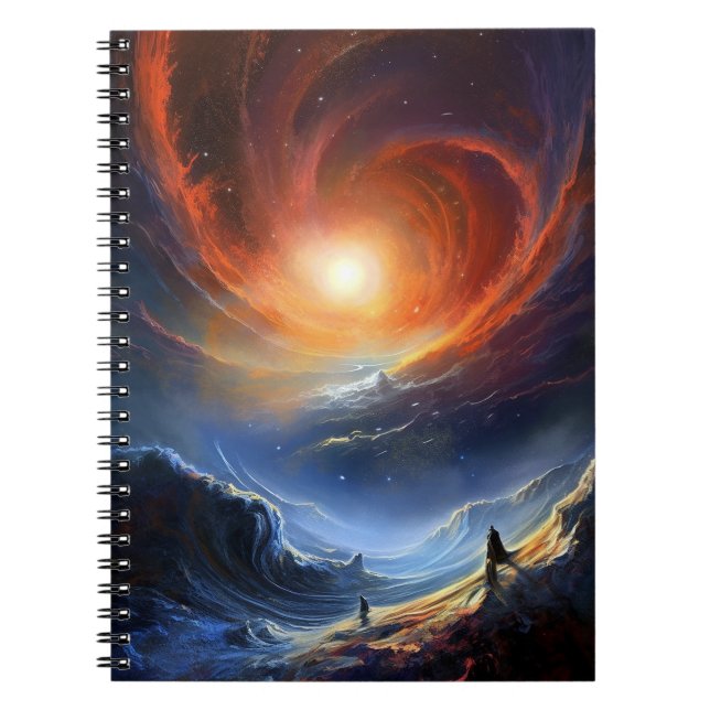 Outer Space Sci Fi Landscape Art Notebook (Front)