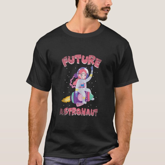 Outer Space Science Cosmonaut Kids Future Astronau T-Shirt (Front)