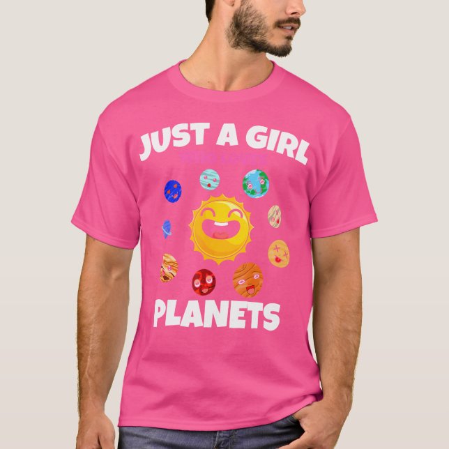 Outer Space Science Cute Planets Lover Girls Women T-Shirt (Front)