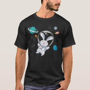 Outer Space Science Rabbit Animal Lover Astronaut T-Shirt