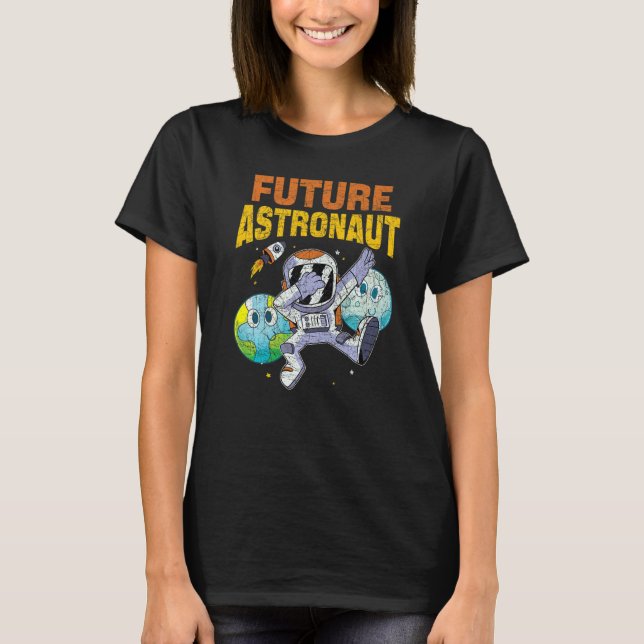 Outer Space Science Rocket Galaxy Dabbing Future A T-Shirt (Front)