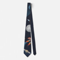 Outer Space Shuttle Moon Stars Modern