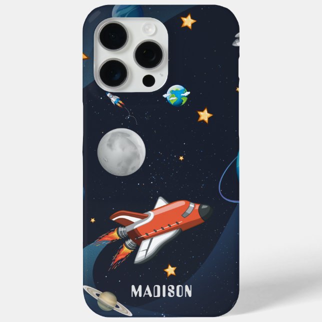 Outer Space Shuttle Travel Moon Stars Personalised Case-Mate iPhone Case (Back)