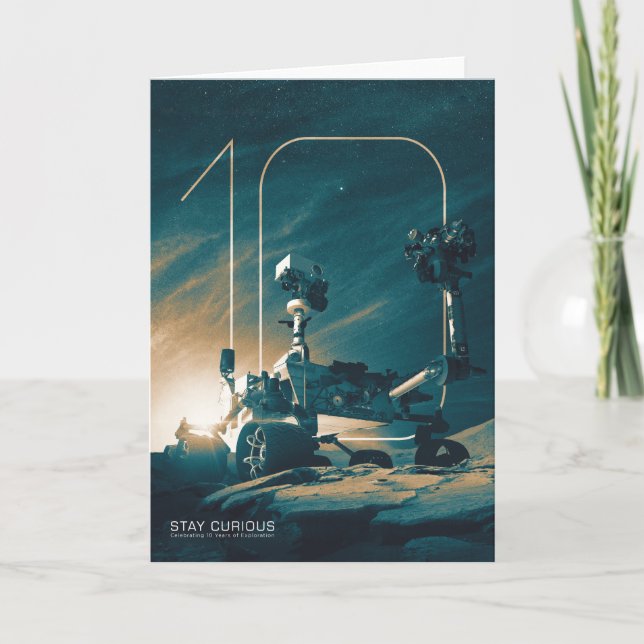 Outer Space, Solar System, 10 Years of Curiosity Card (Front)