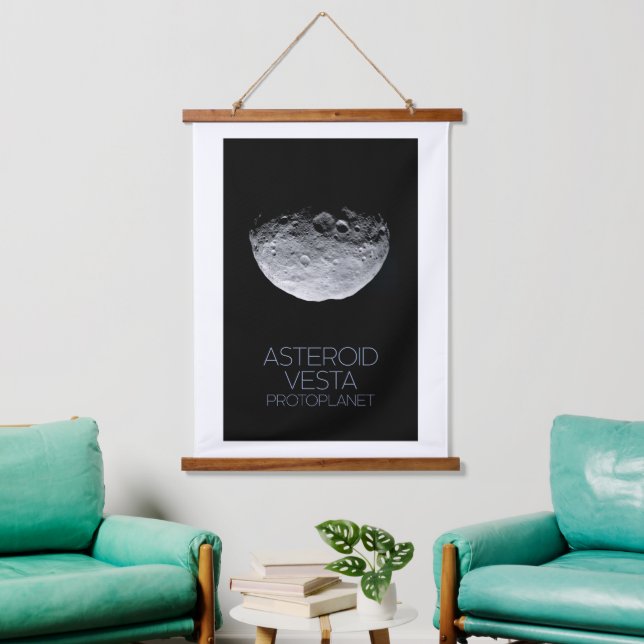 Outer Space, Solar System, Asteroid Belt, Vesta Hanging Tapestry (Living Room)