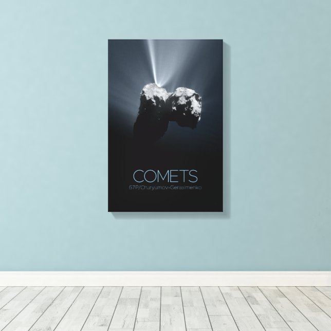Outer Space, Solar System, Cosmos, Comets, 67P Canvas Print (Insitu(Wood Floor))