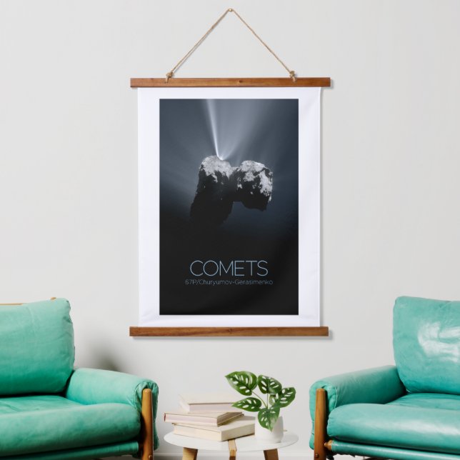 Outer Space, Solar System, Cosmos, Comets, 67P Hanging Tapestry (Living Room)