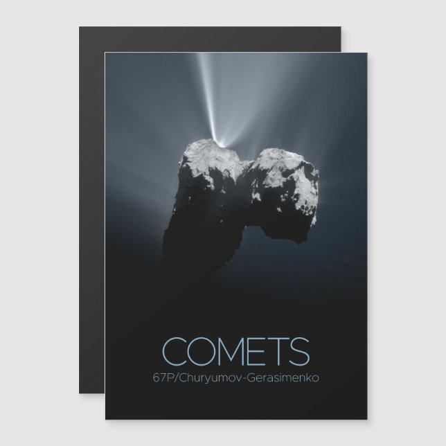 Outer Space, Solar System, Cosmos, Comets, 67P Magnetic Invitation (Front/Back)