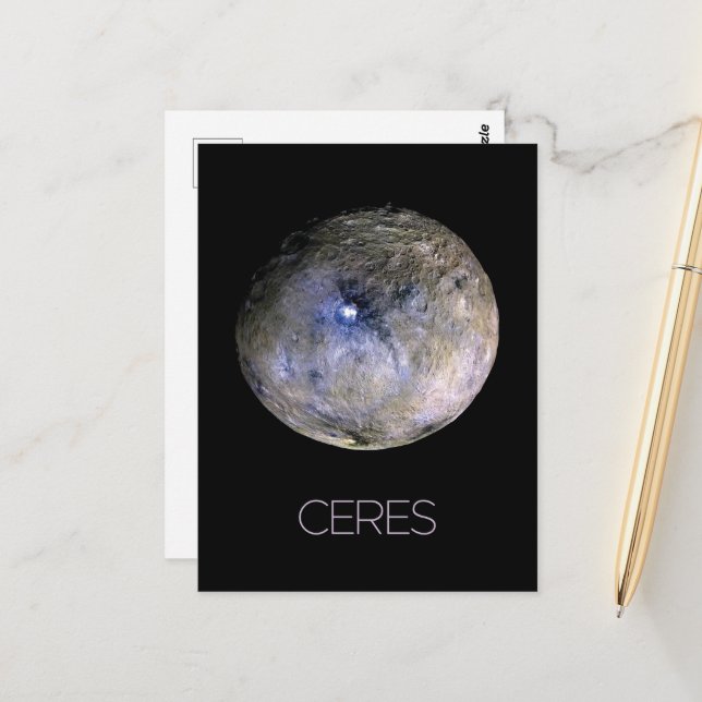 Outer Space, Solar System, Dwarf Planet Ceres Postcard (Front/Back In Situ)