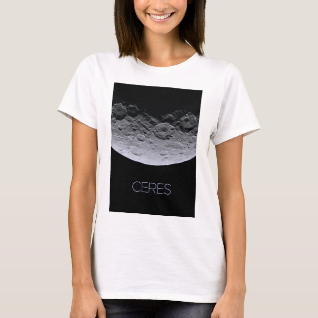 Outer Space, Solar System, Dwarf Planet Ceres T-Shirt (Front)