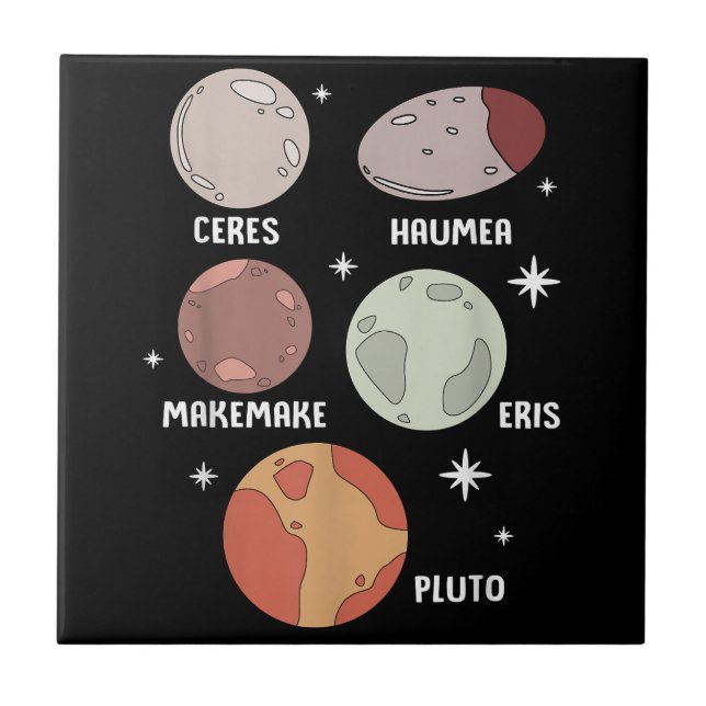 Outer Space Solar System Dwarf Planet For Kids Ceramic Tile (Front)