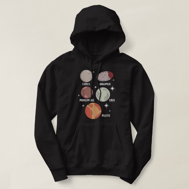 Outer Space Solar System Dwarf Planet For Kids Hoodie (Design Front)