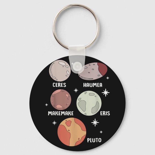 Outer Space Solar System Dwarf Planet For Kids Key Ring (Front)