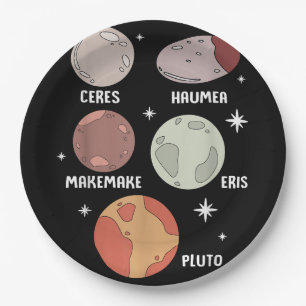 Outer Space Solar System Dwarf Planet For Kids Paper Plate