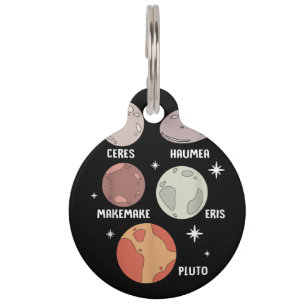 Outer Space Solar System Dwarf Planet For Kids Pet Tag
