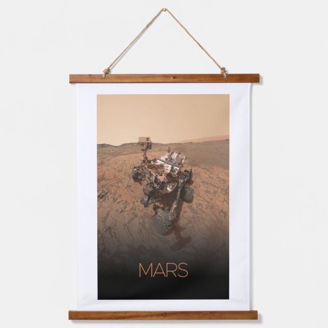Outer Space, Solar System, Planet Mars, Curiosity Hanging Tapestry (Front)
