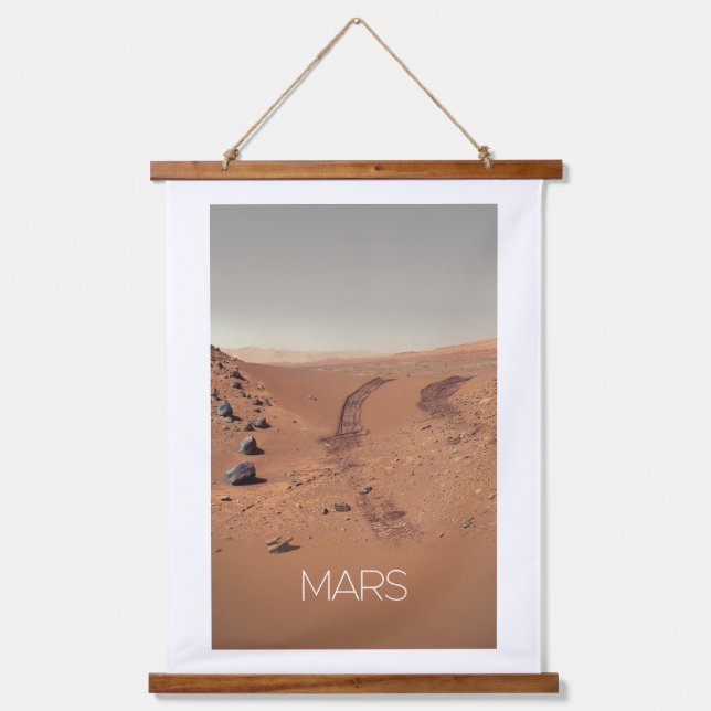 Outer Space, Solar System, Planet Mars, Curiosity Hanging Tapestry (Front)