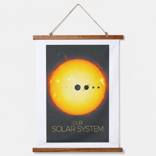 Outer Space, Solar System, The Sun and Planets Hanging Tapestry (Front)