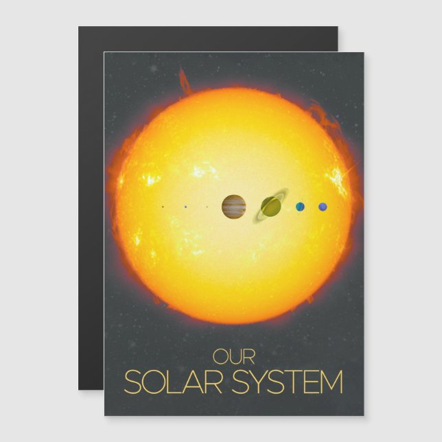 Outer Space, Solar System, The Sun and Planets Magnetic Invitation (Front/Back)