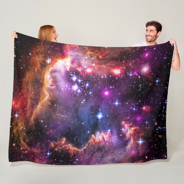 Outer Space Starry Wingtip, Small Magellanic Cloud Fleece Blanket (In Situ)