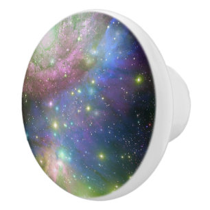 Outer Space, stars, galaxies and nebulas Ceramic Knob