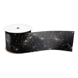Outer Space Stars Galaxies Solar System Satin Ribbon