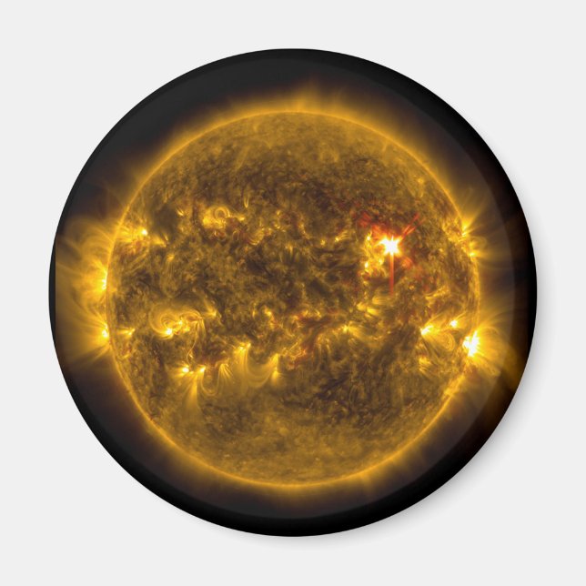 Outer Space Sun with Solar Flares Magnet (Front)