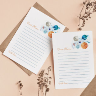 Outer Space Time Capsule Note Message Card